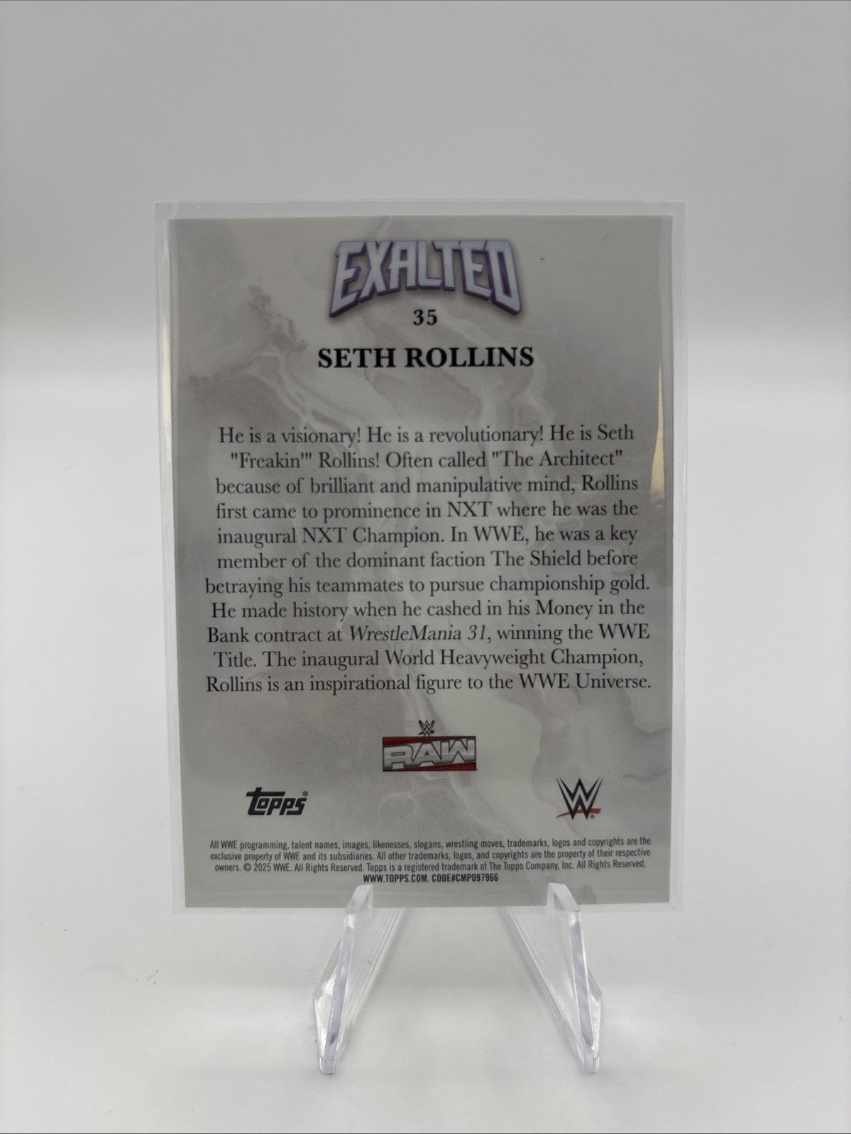 2025 Topps Exalted WWE - Seth Rollins Aqua /99 (AU)