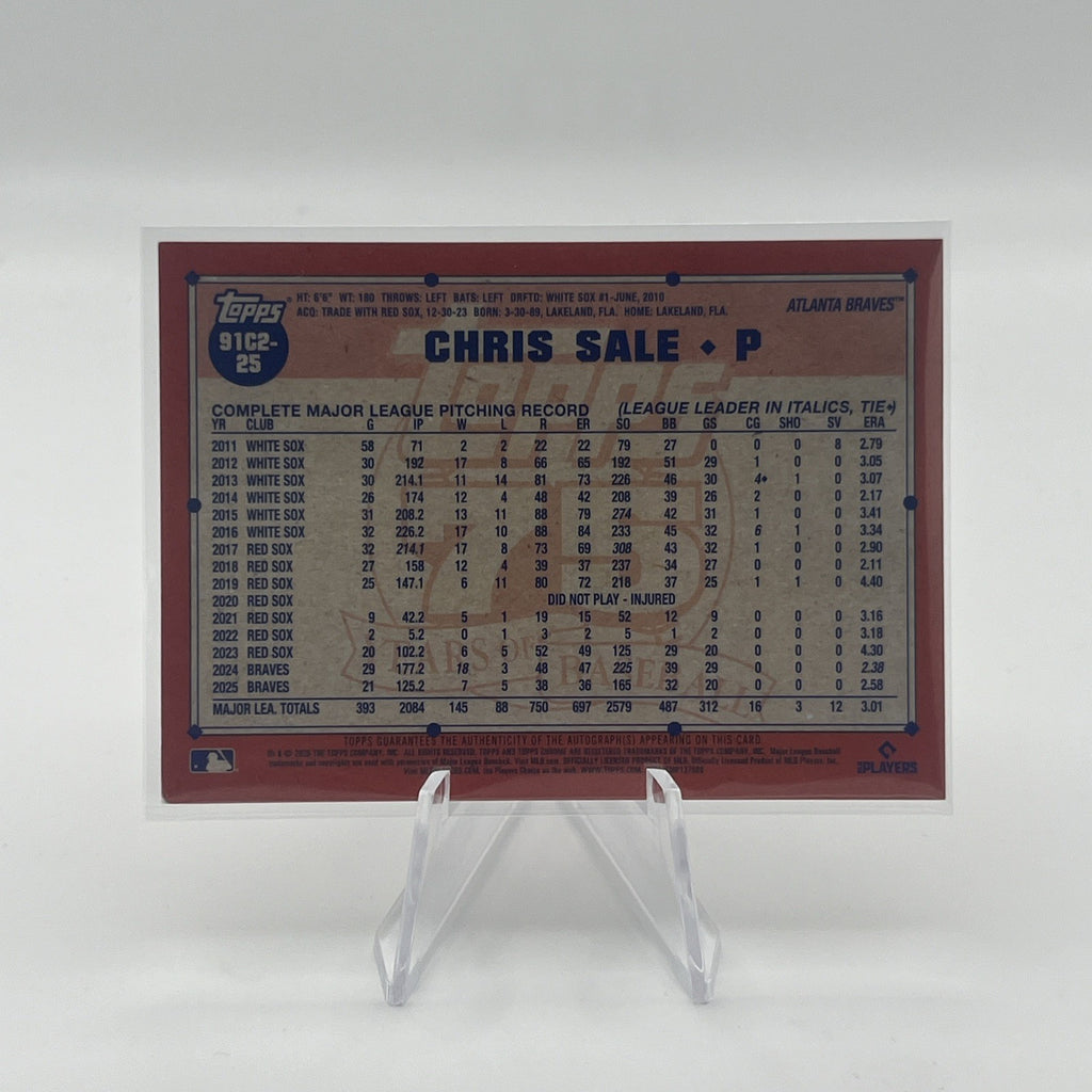 2026 Topps Series 2 Chris Sale Chrome Silver Pack Orange Mojo Auto #/25