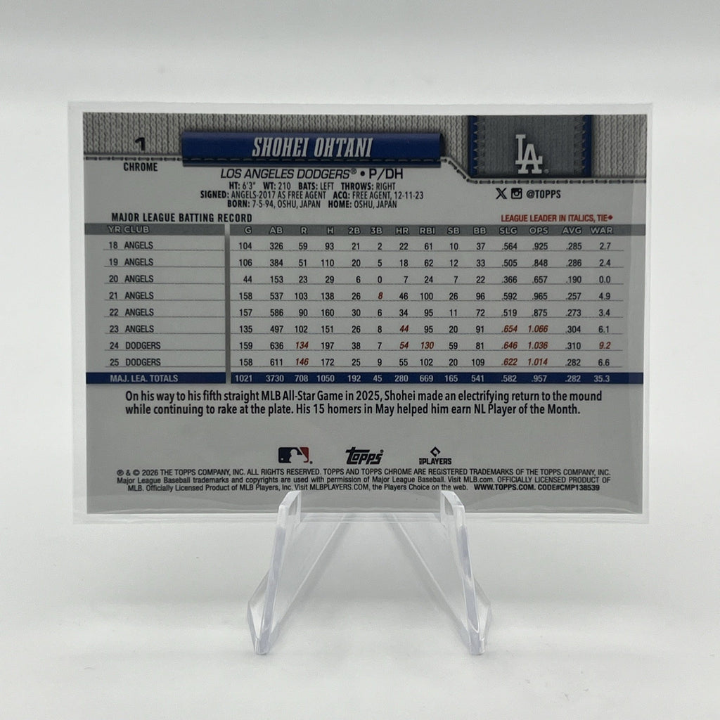 2026 Topps Chrome Shohei Ohtani Silver Wave SP