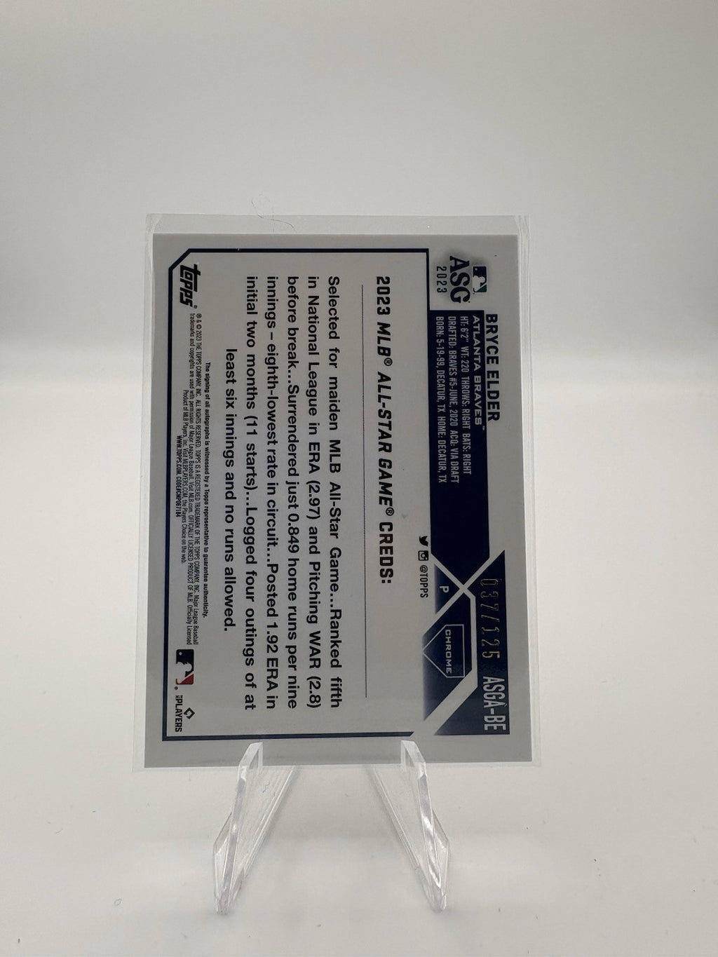 2023 Topps Chrome Update Series - 2023 All-Star Game Autographs Bryce Elder...