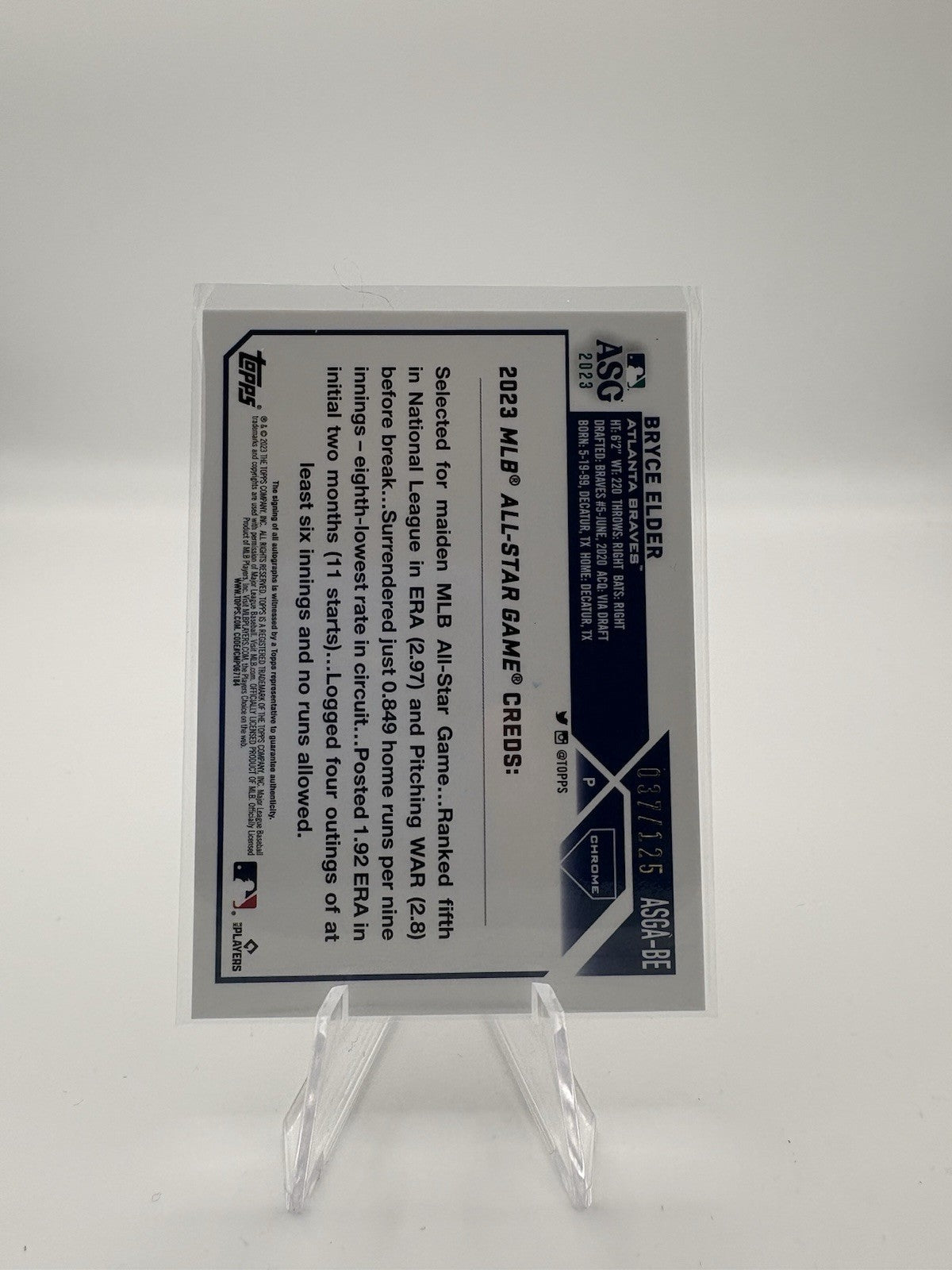 2023 Topps Chrome Update Series - 2023 All-Star Game Autographs Bryce Elder...