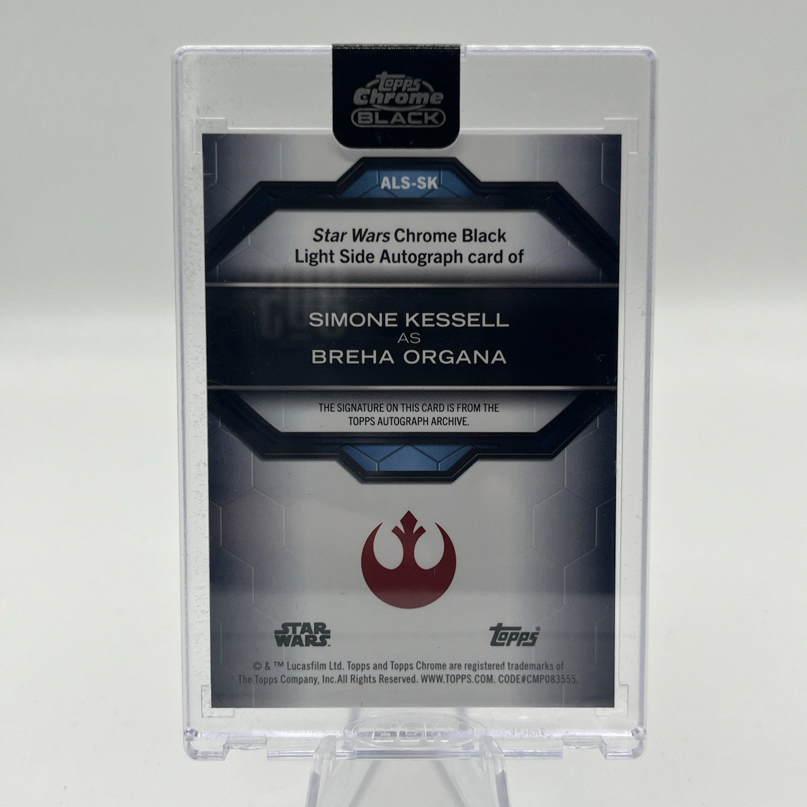 2024 Topps Chrome Black Star Wars Breha Organa #ALS-SK Simone Kessell Auto
