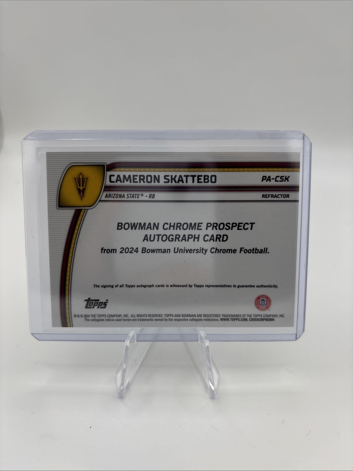 2024 Bowman University Chrome - Chrome Prospect Autographs Cameron Skattebo...