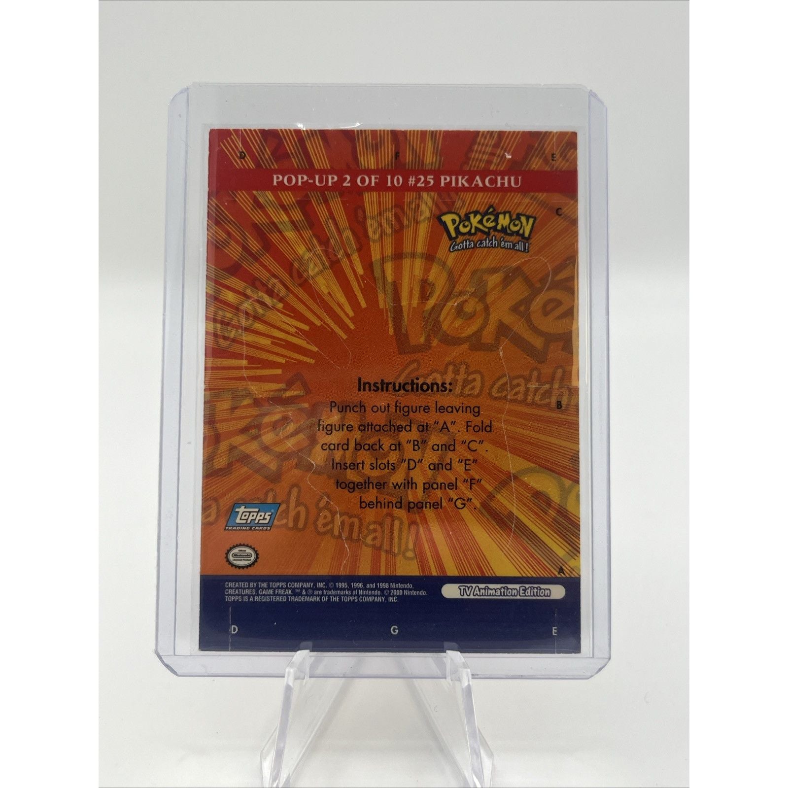 Pikachu 2000 Topps Pokémon TV Animation Edition Pop Up Card #2