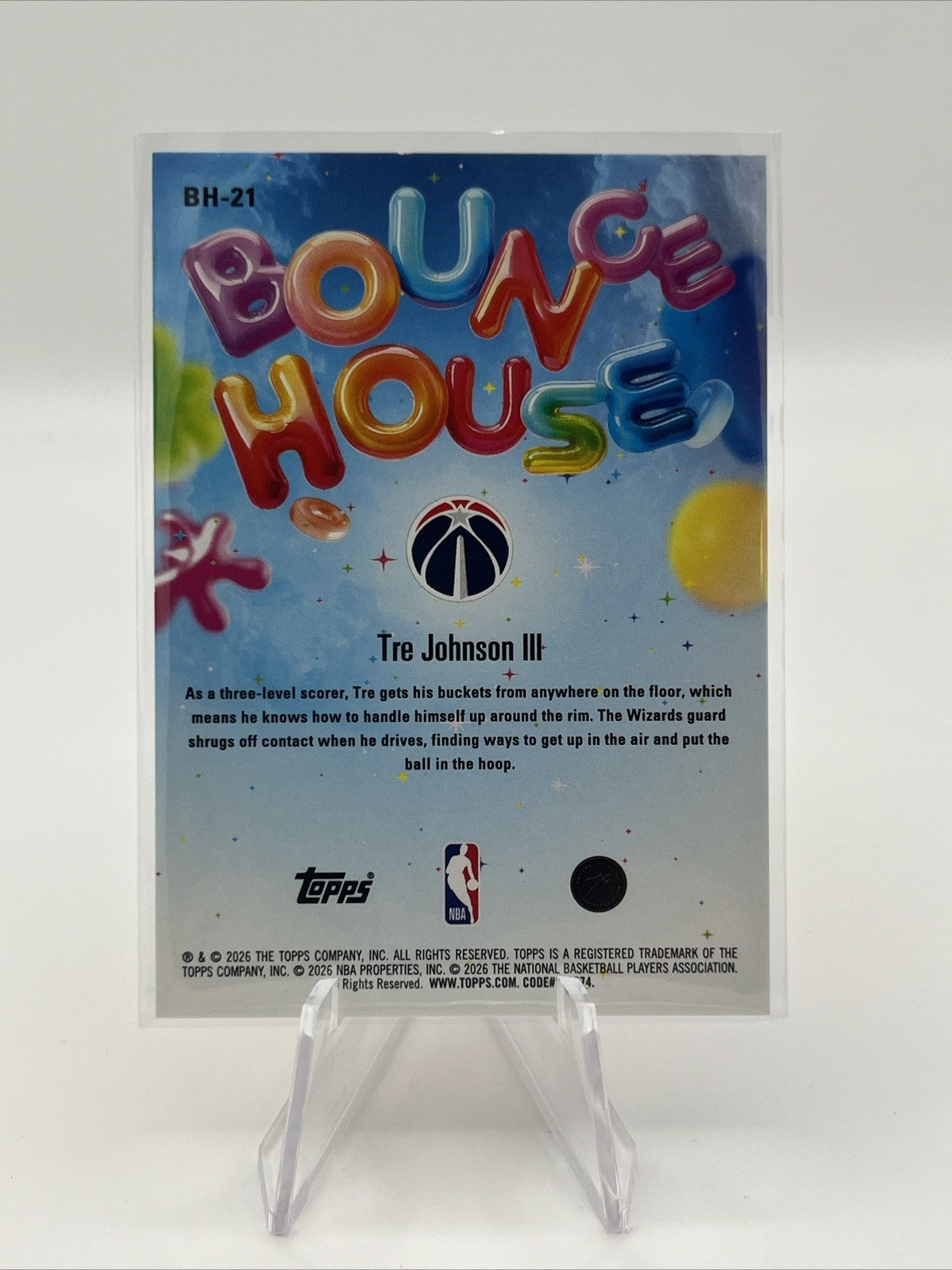2025-26 NBA Hoops Tre Johnson III Bounce House #BH-21 Pixel Burst Orange /25 RC
