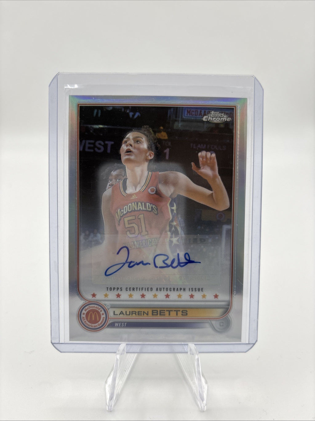 2022 Topps Chrome McDonald's All American - Chrome Autographs Lauren Betts...