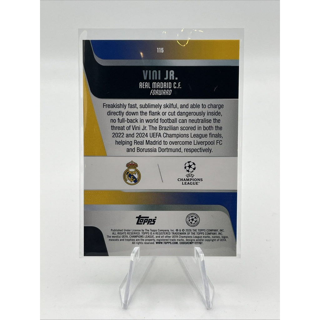Vini Jr. ● 2026 Topps Chrome UEFA CC #115 ● Gold Foil SSP /50 ● Pack Fresh NM+
