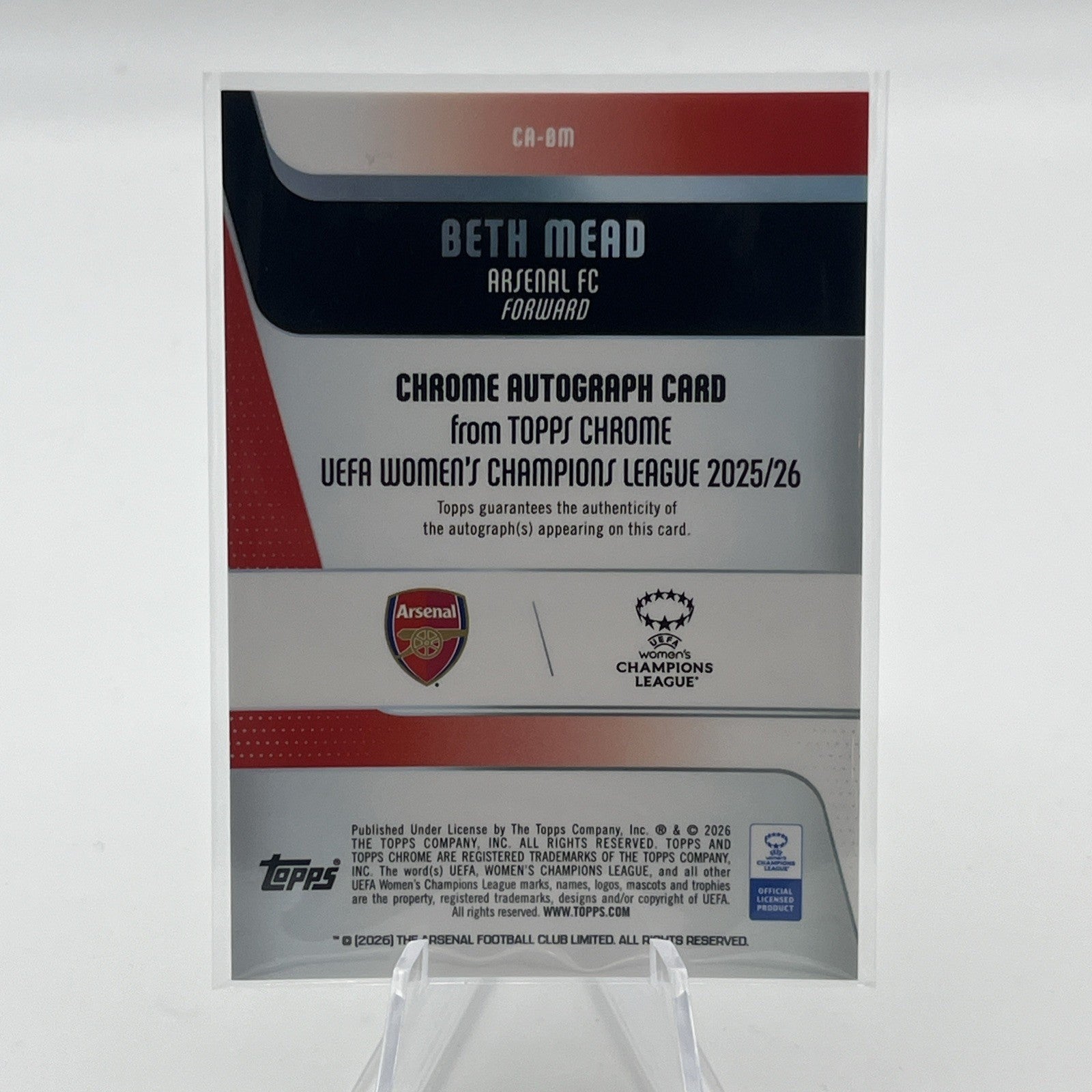 2025-26 Topps Chrome Women's UWCL Auto Green Wave Beth Mead #/99