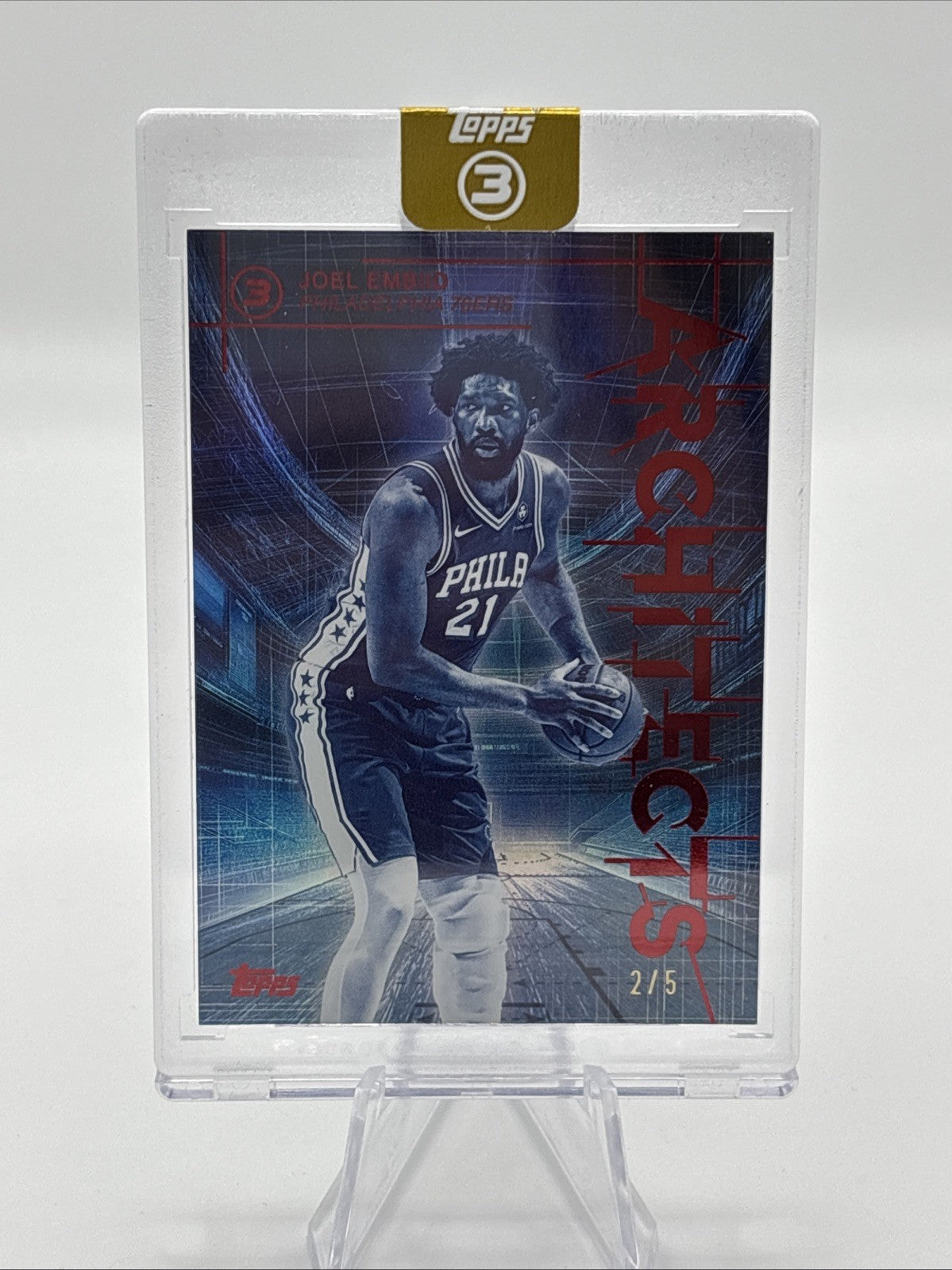 2025-26 Topps 3 Basketball Joel Embiid Artifacts #AR-15 Red #/5