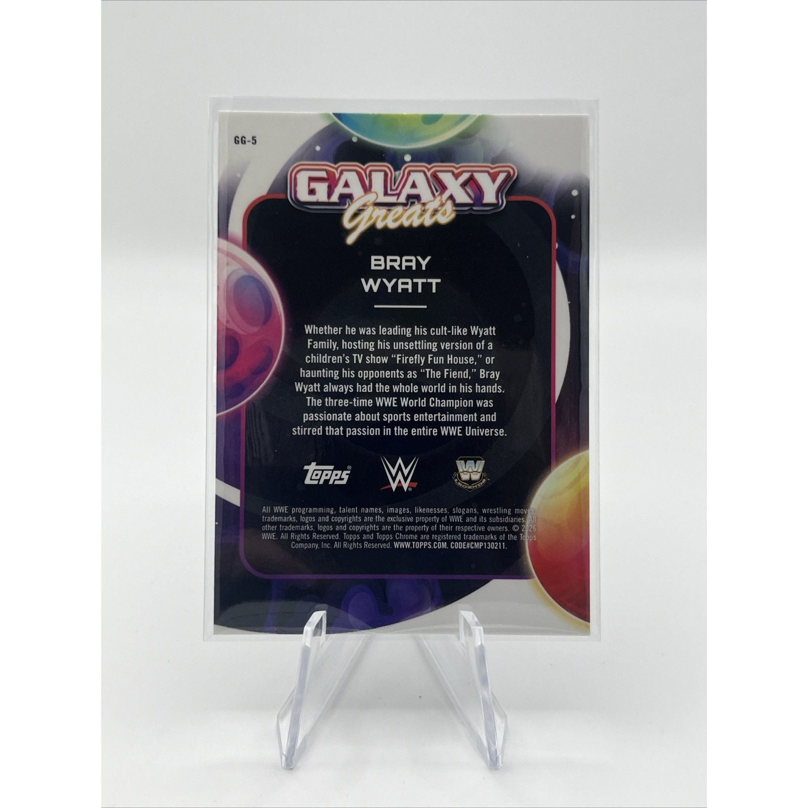 2026 Topps Cosmic Chrome WWE Bray Wyatt Galaxy Greats Blue Moon Refractor /99