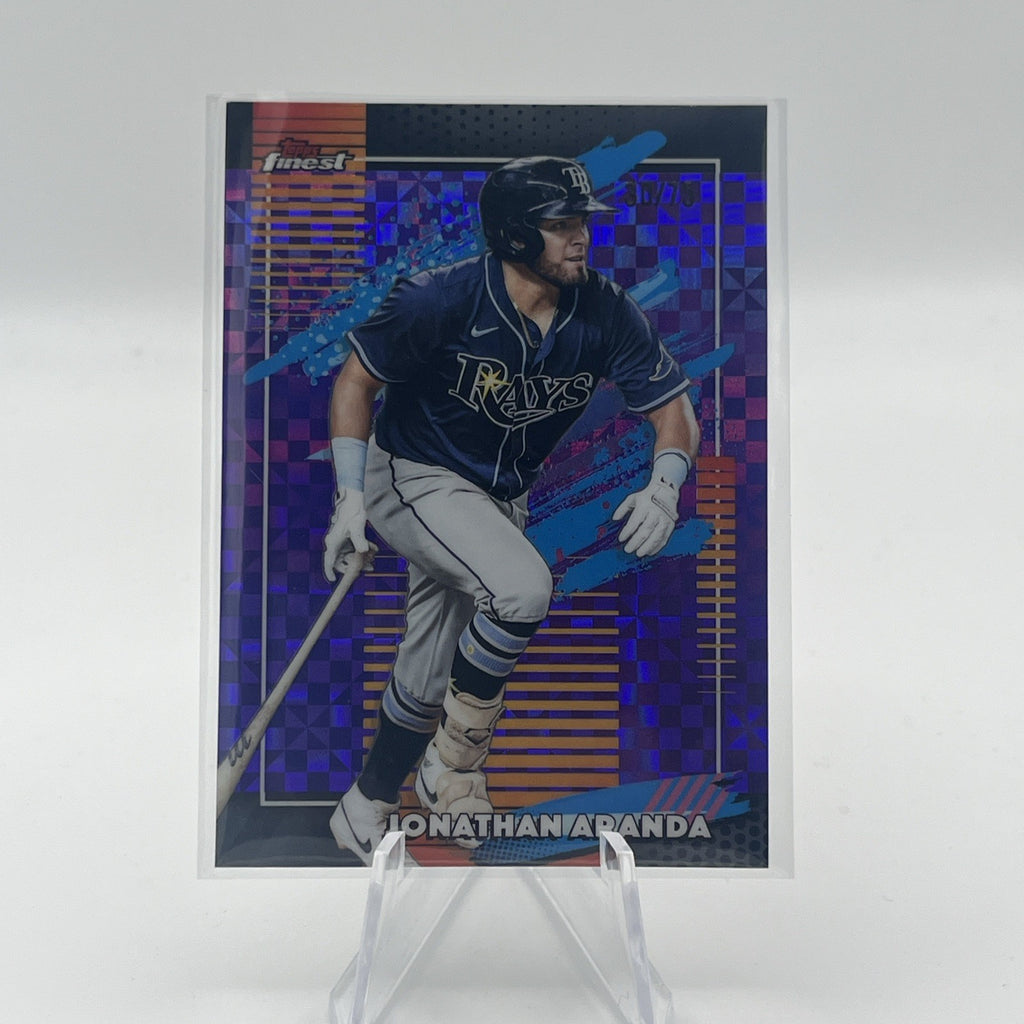 2026 Topps Finest Jonathan Aranda #173 Uncommon Purple X-Fractor #/75 RAYS