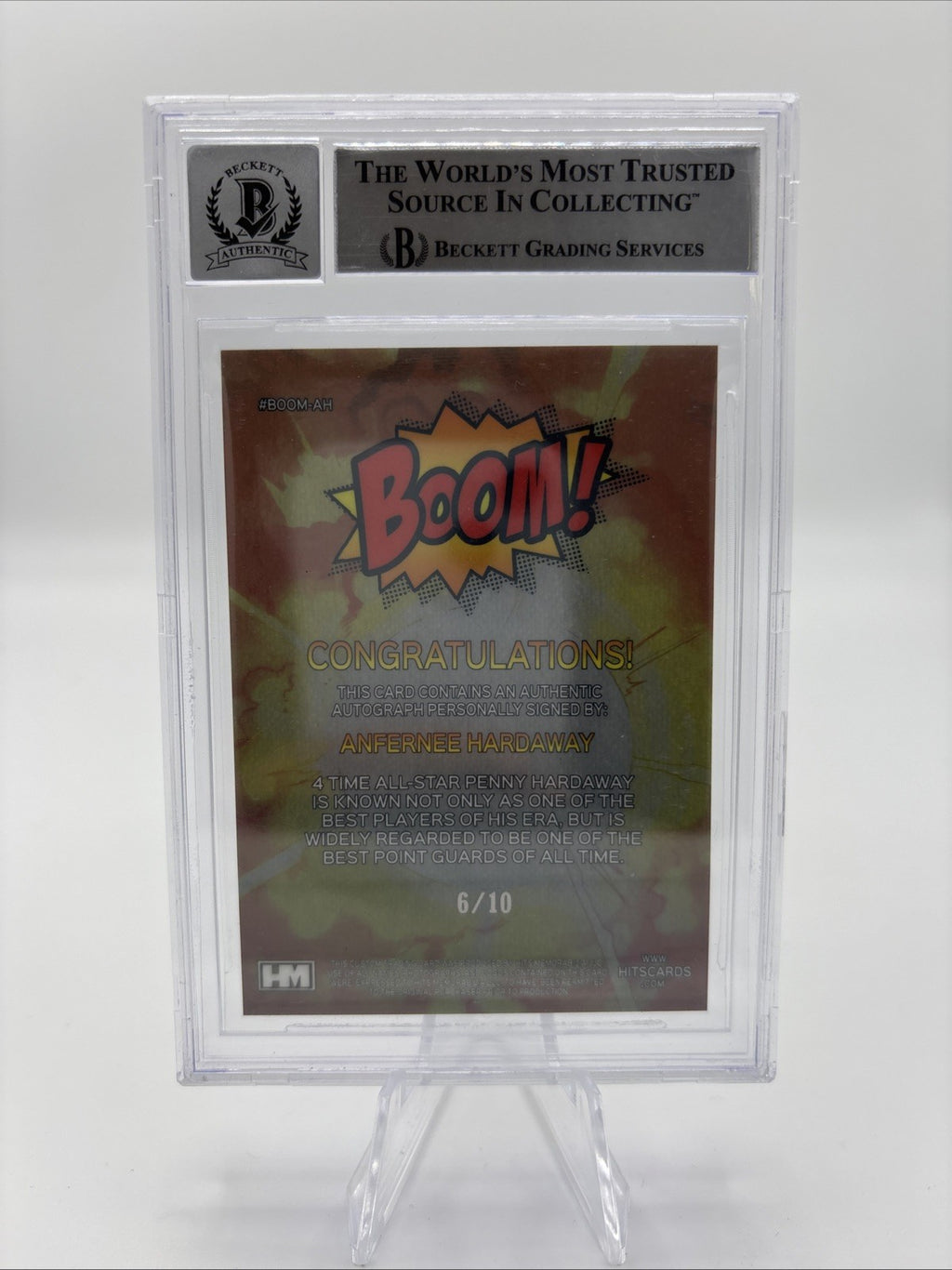 2023 Hits Memorabilia Penny Hardaway BOOM Auto /10 BGS AUTHENTIC 