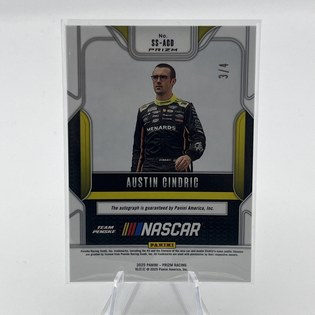 Austin Cindric 2025 Prizm Racing - Sensational Signatures Auto Blue Shimmer #/4
