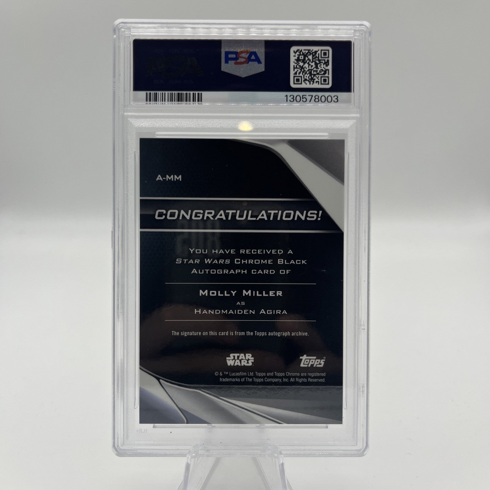 2023 Topps Chrome Black Star Wars HANDMAIDEN AGIRA AUTO MOLLY MILLER /50 GOLD