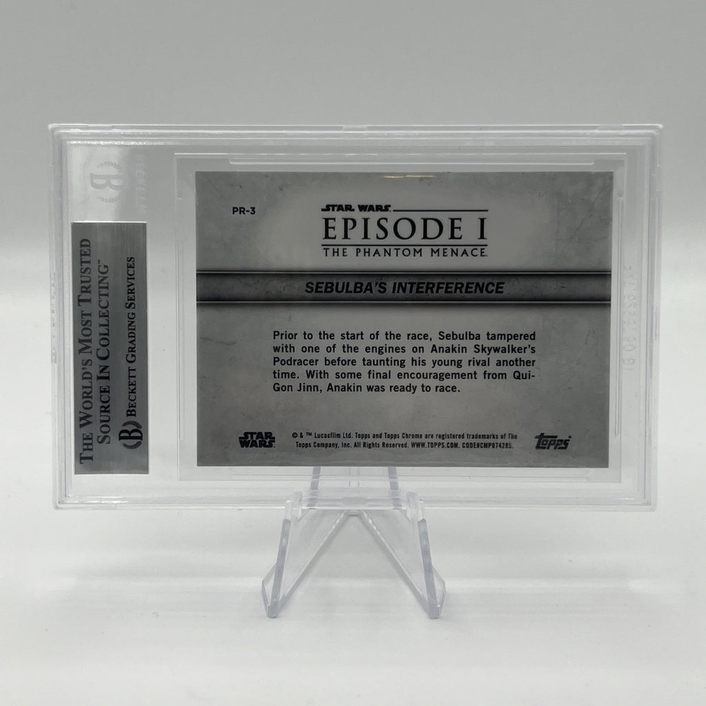 24’ Topps Chrome Sapphire 25th Anniversary Podracing Sebulbas Interference BGS 9