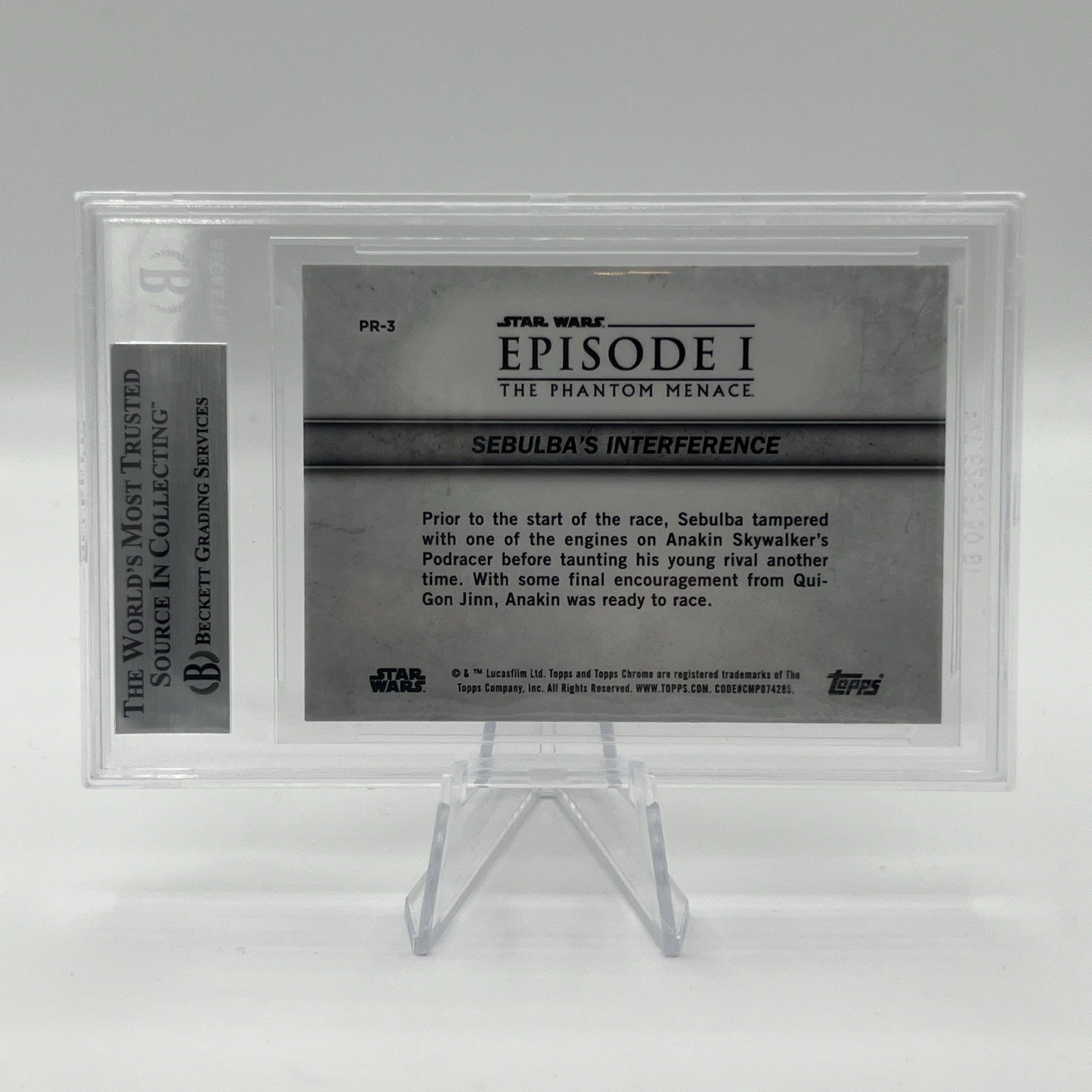 24’ Topps Chrome Sapphire 25th Anniversary Podracing Sebulbas Interference BGS 9