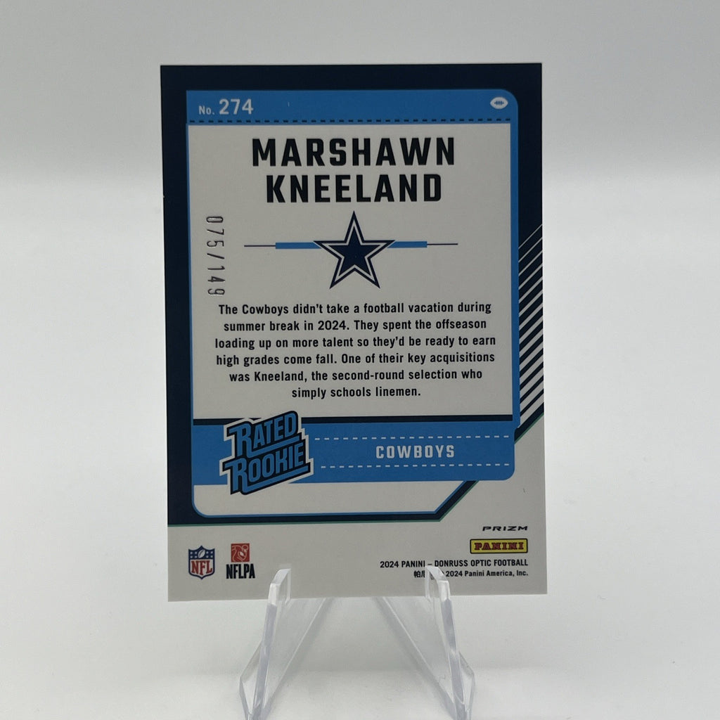 2024 Panini Donruss Optic Rated Rookie Marshawn Kneeland F lex Prizm /149 (RC)