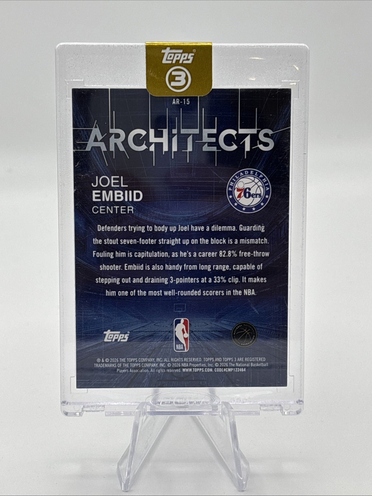 2025-26 Topps 3 Basketball Joel Embiid Artifacts #AR-15 Red #/5