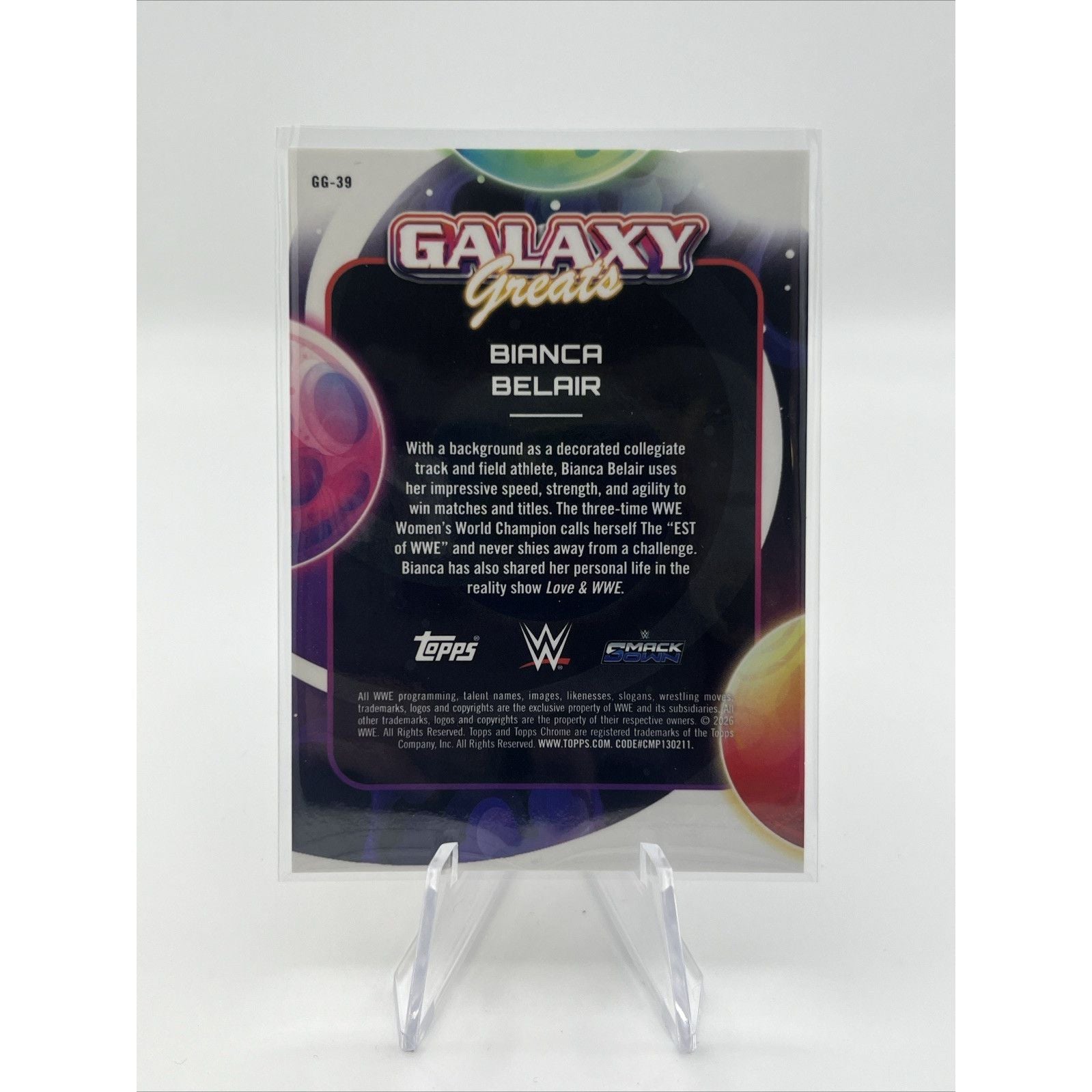 2026 Topps Chrome Cosmic WWE Bianca Belair Gold /50 Galaxy Greats
