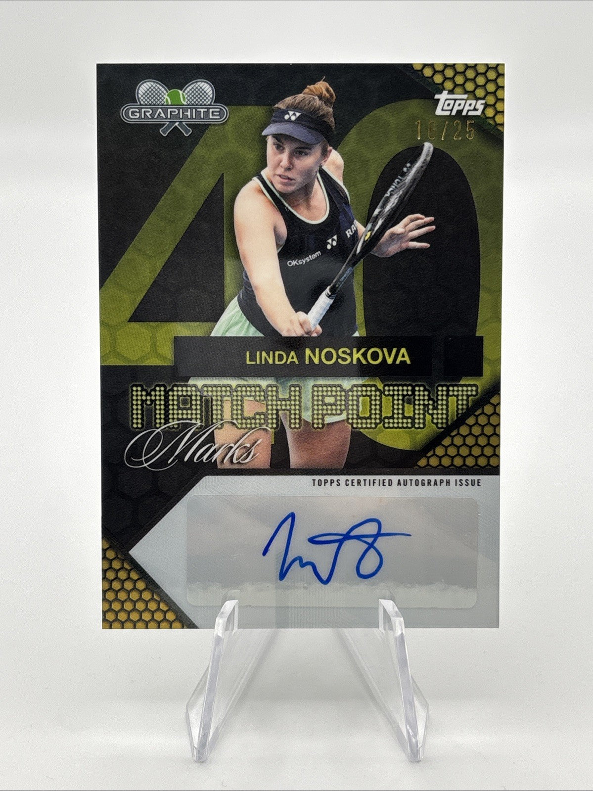 2026 Topps Graphite Linda Noskova Match Point Marks Auto #/25 SSP