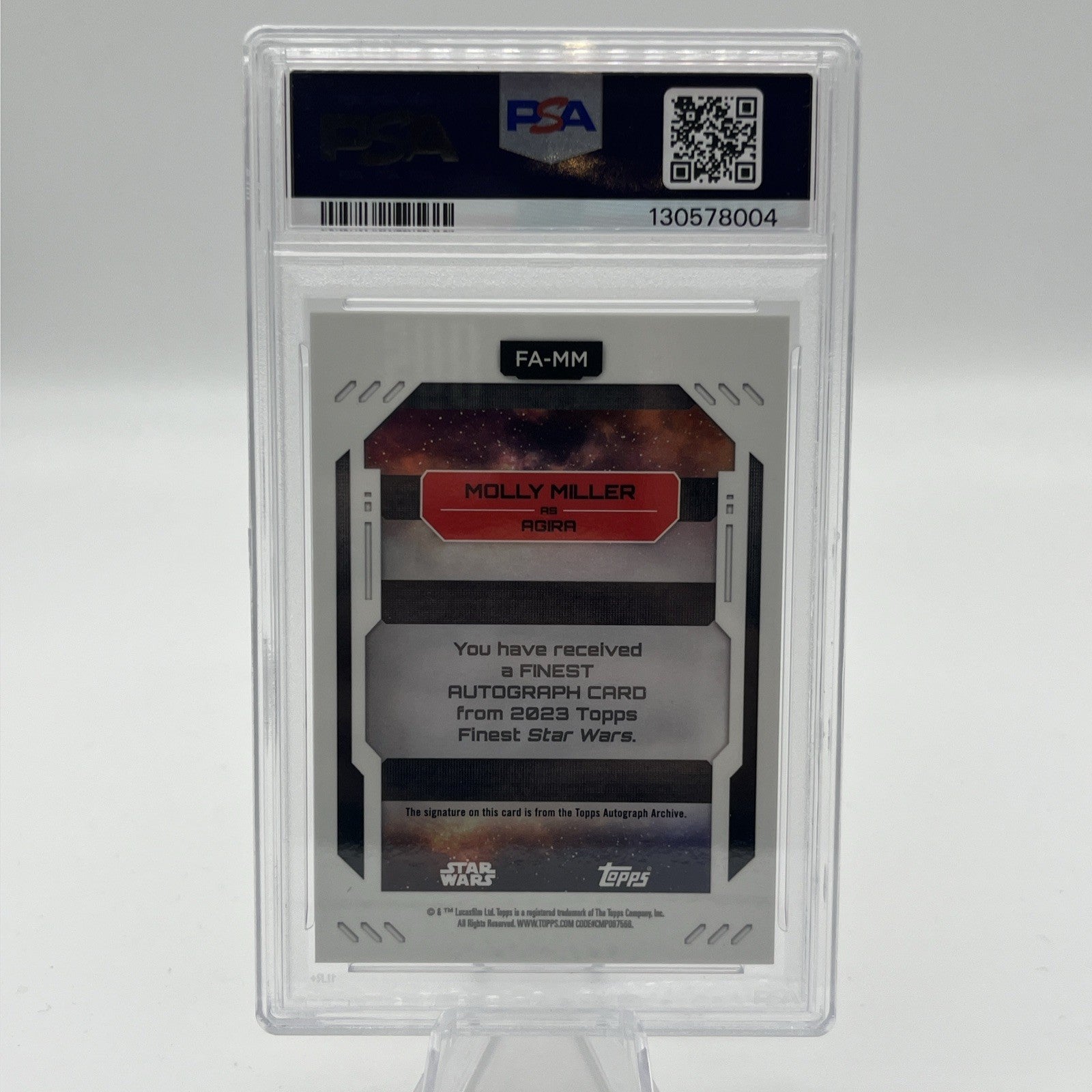 2023 Topps Finest Star Wars - Molly Miller Finest Autographs True Gold /50 PSA 9