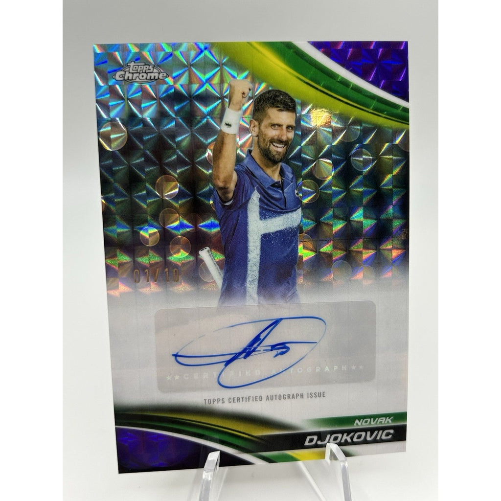 2025 Topps Chrome Novak Djokovic Auto Purple Geometric Refractor #/10