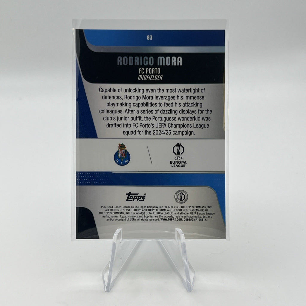 2025 2026 Topps Chrome UEFA X Fractor Future Star #83 Rodrigo Mora FC Porto Card