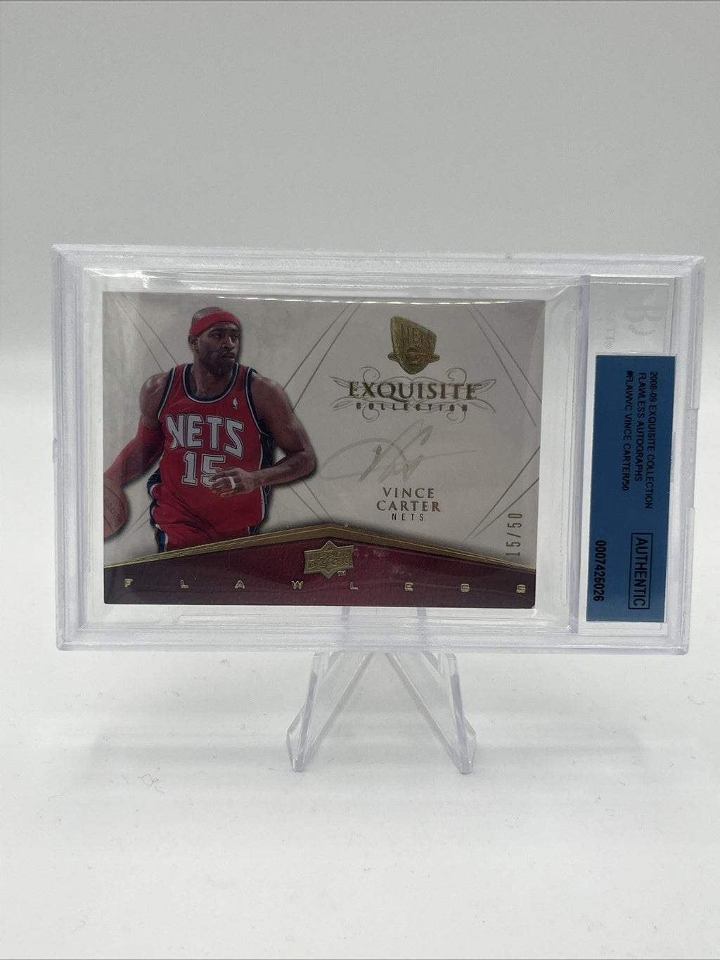 2008-09 Exquisite Vince Carter Flawless Auto BGS Authentic ‼️JERSEY MATCH 1/1‼️