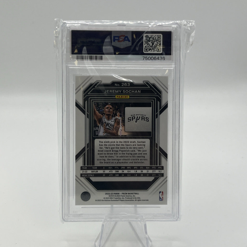 2022 Panini Prizm Jeremy Sochan PSA 9