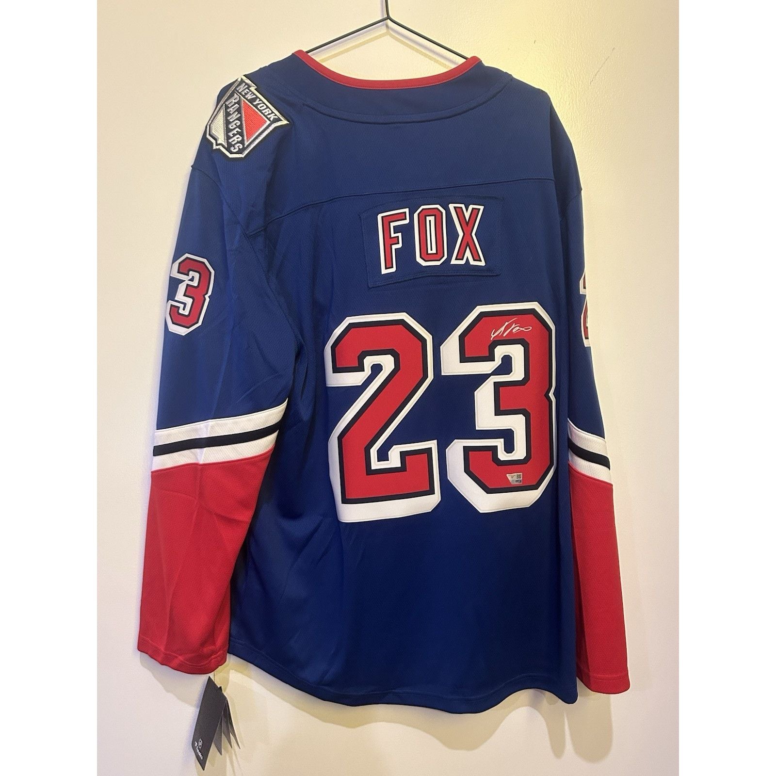 Adam Fox SIGNED AUTHENTIC JERSEY autograph Fanatics COA Rangers