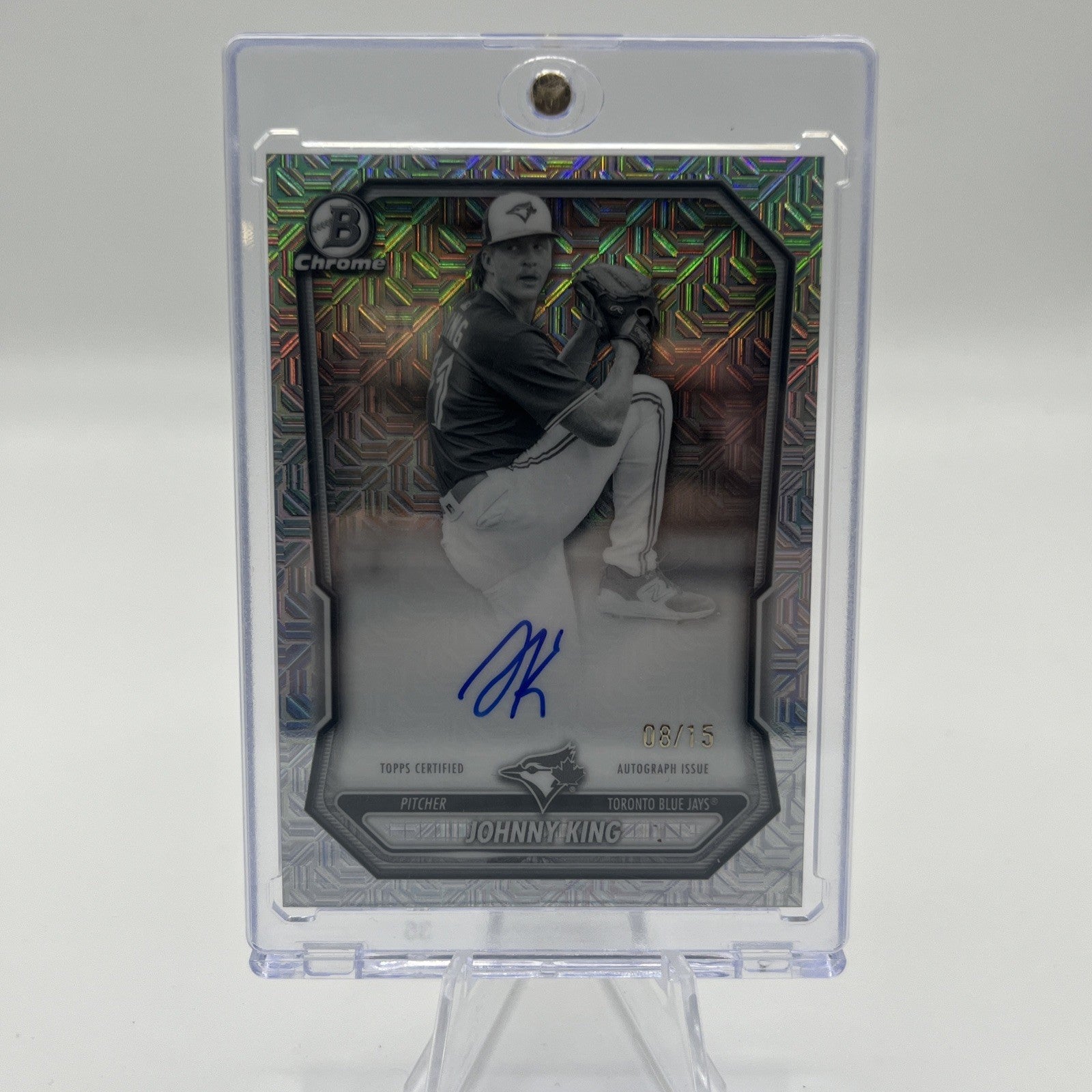 2026 Bowman Chrome Johnny King BMA-JK Black & White Auto #/15 Toronto Blue Jays