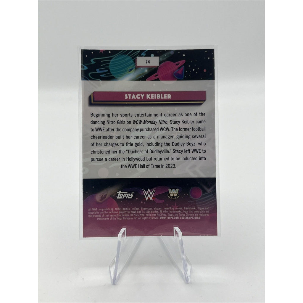Stacy Keibler 2026 Topps Cosmic Chrome WWE Purple Nebula Refractor /150 #74