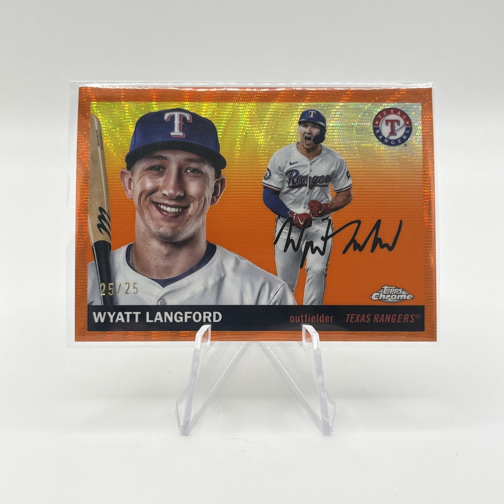 2025 Topps Chrome Platinum Wyatt Langford Orange Wave Refractor #/25 ‼️BOOKEND‼️