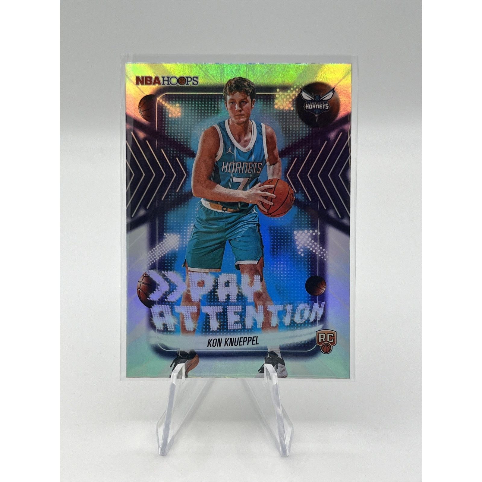 NBA Hoops 2025-26 Kon Knueppel Hornets Pay Attention Refractor Insert #80BK-53
