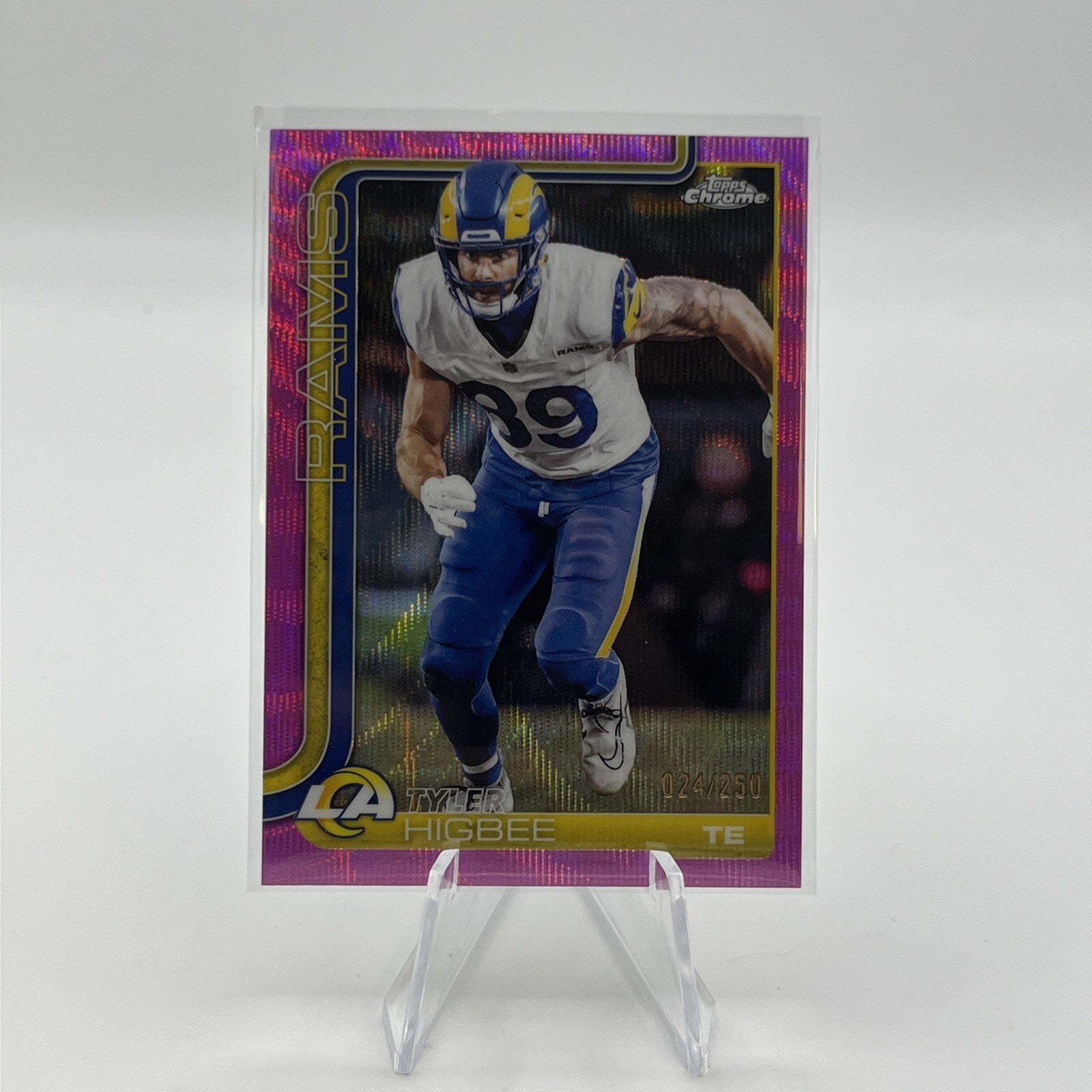 2025 Topps Chrome Tyler Higbee Pink Wave Refractor /250 
