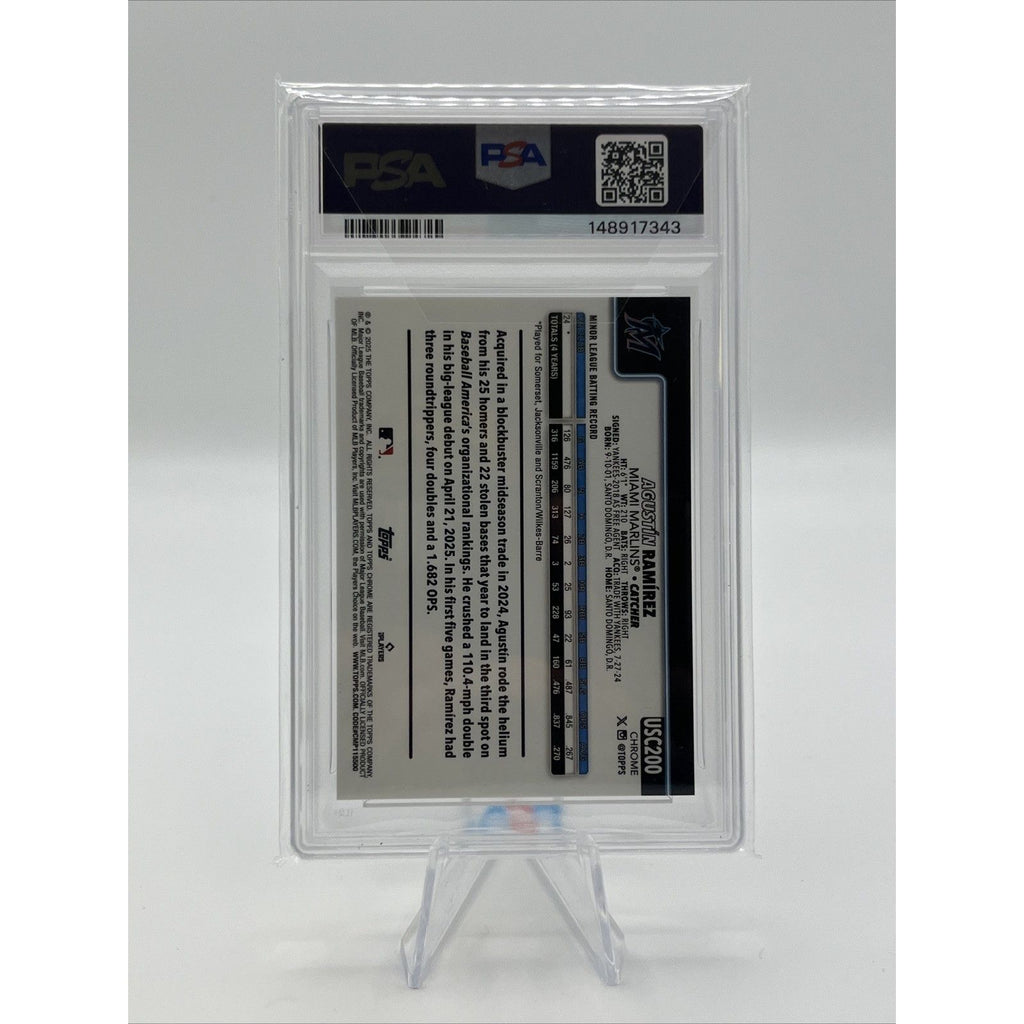 2025 Topps Chrome Update Agustin Ramirez Gold Wave PSA 9