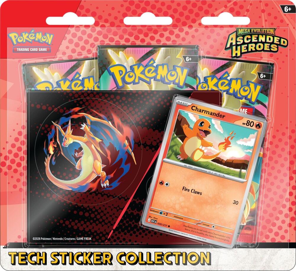 Pokémon Charmander Mega Evolution Ascended Heroes Tech Sticker Collection Box