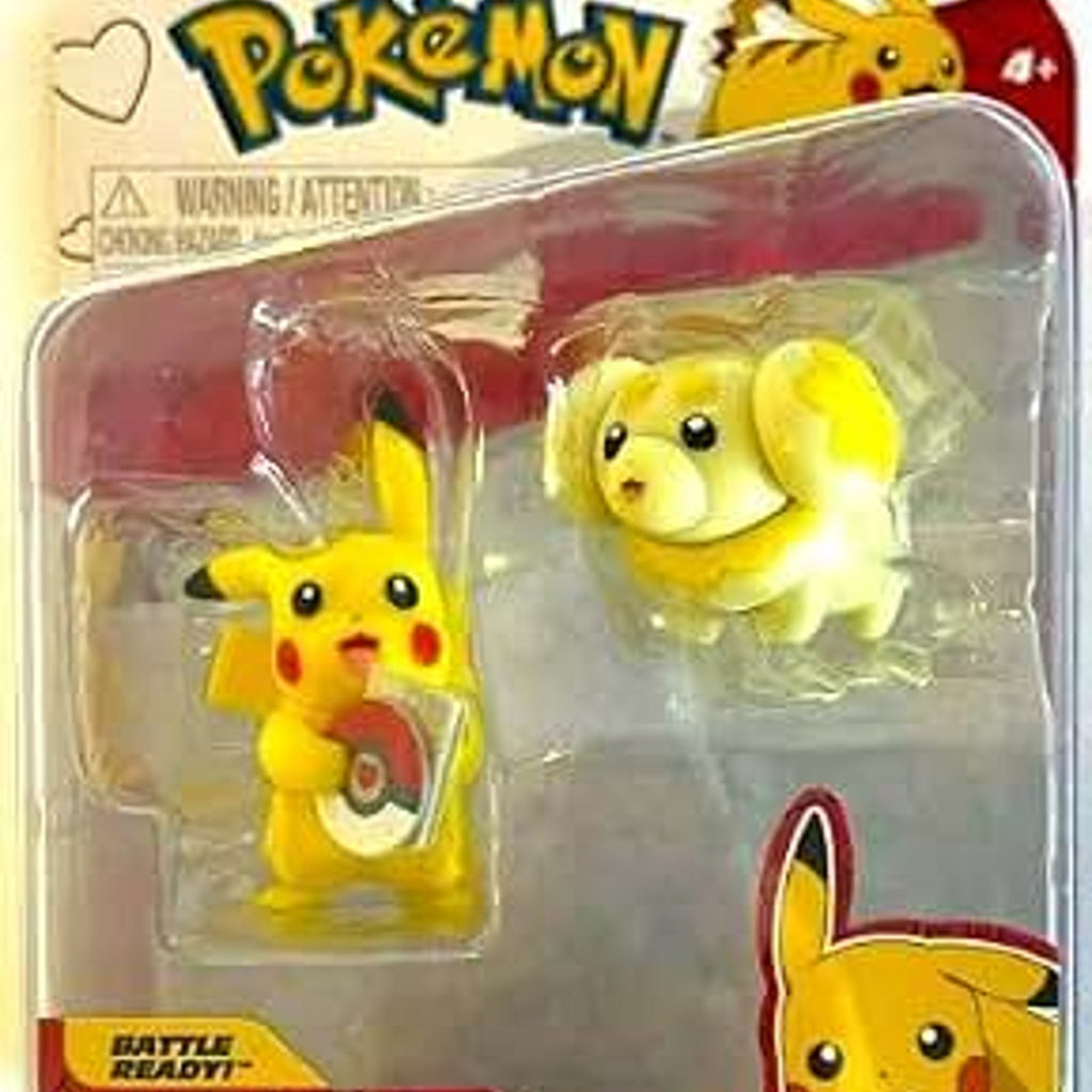 Pokemon Battle Ready Action Figures Pikachu and Fidough Valentine's Day 2-Pack