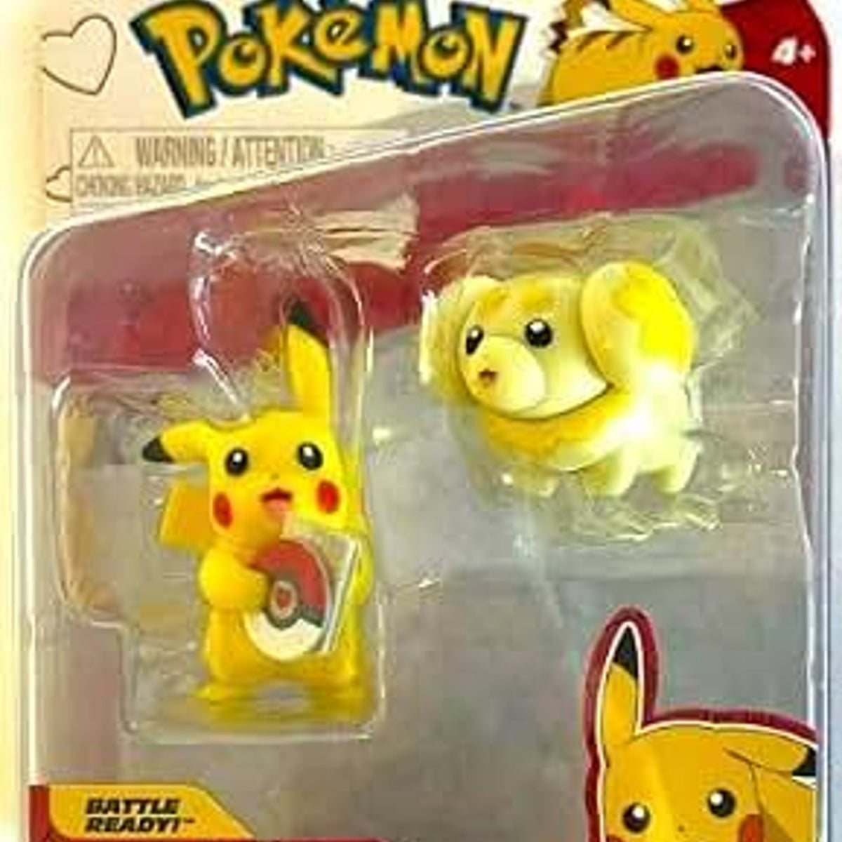 Pokemon Battle Ready Action Figures Pikachu and Fidough Valentine's Day 2-Pack