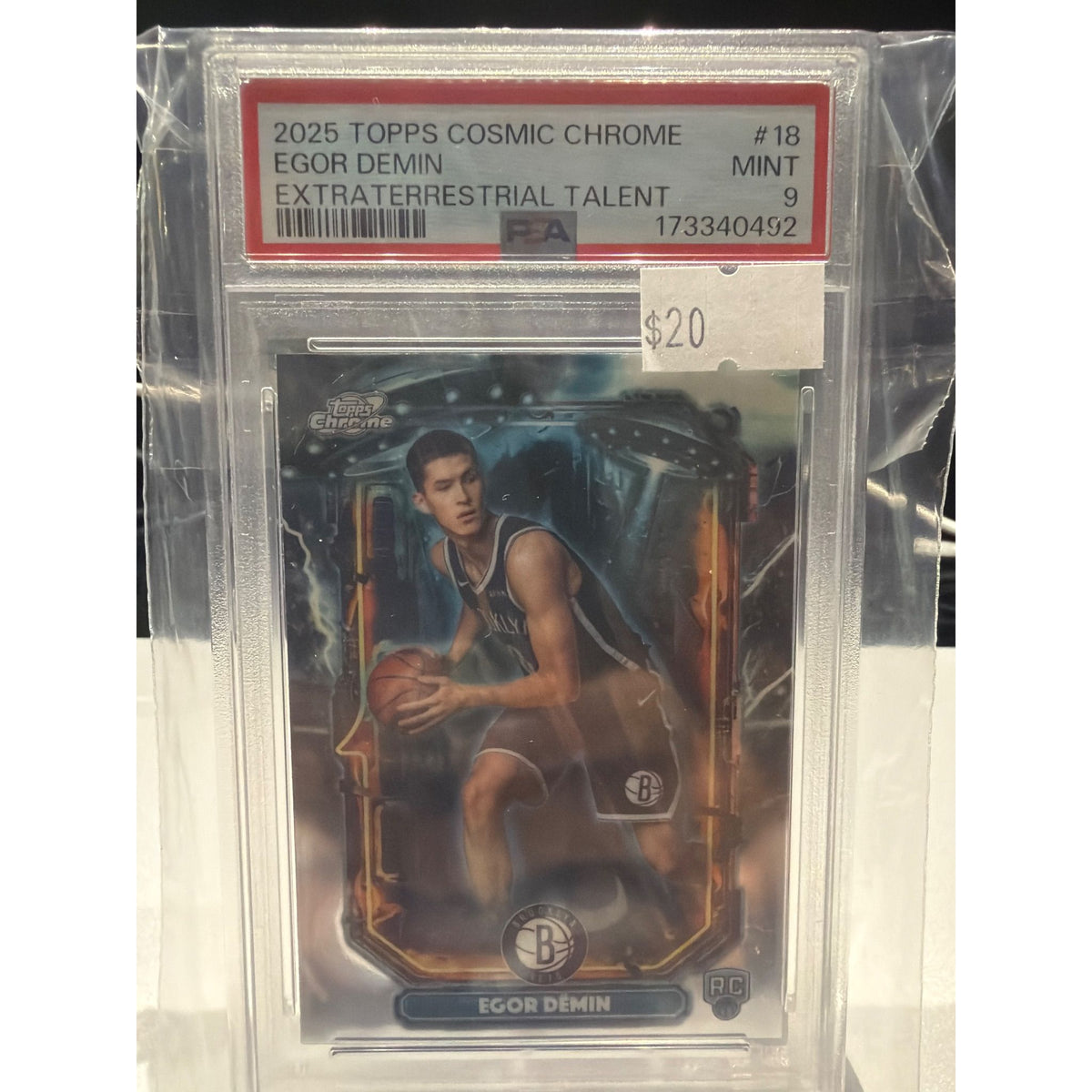 2025 Topps Cosmic Chrome Egor Demin Extraterrestrial talent PSA nine