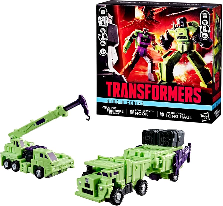Transformers Studio Series: The Transformers: The Movie - Constructicon Long Haul & Hook 6.5" Action Figure 2-Pack
