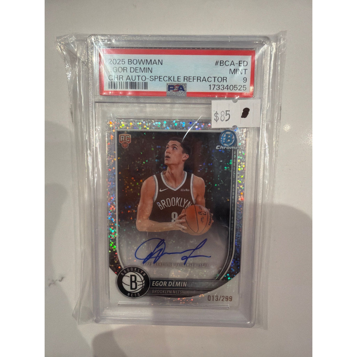 2025 Bowman Chrome Auto-Speckle Refractor Egor Demin #BCA-ED PSA 9