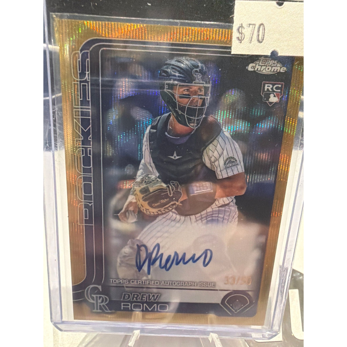 2025 Topps Chrome Gold wave Drew Romo Auto /50