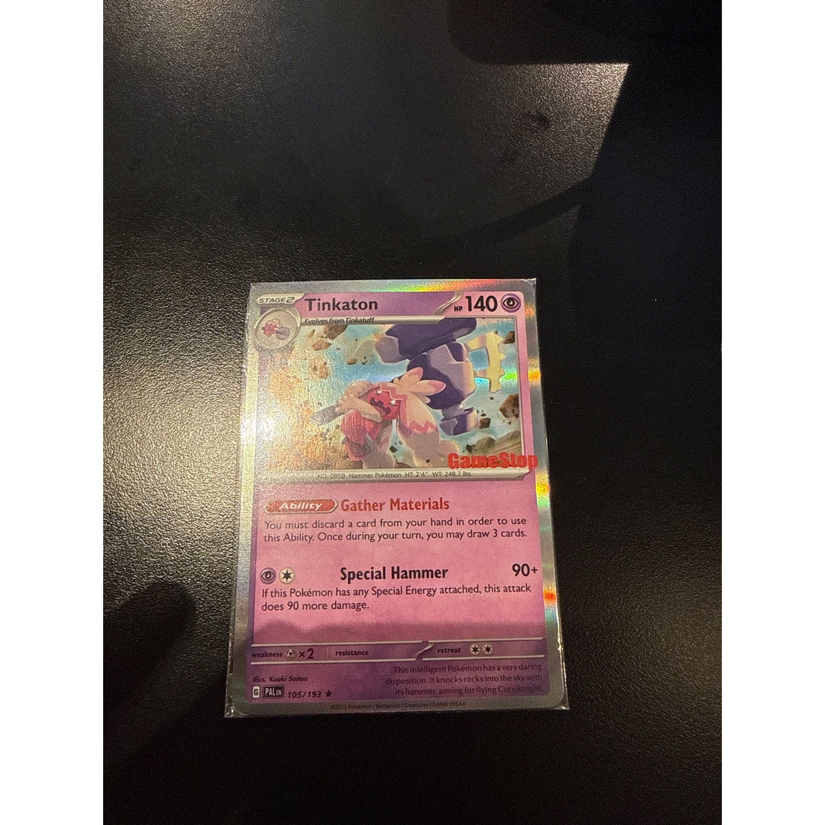 2023 Paldea Evolved Tinkaton GameStop Stamped #105/193