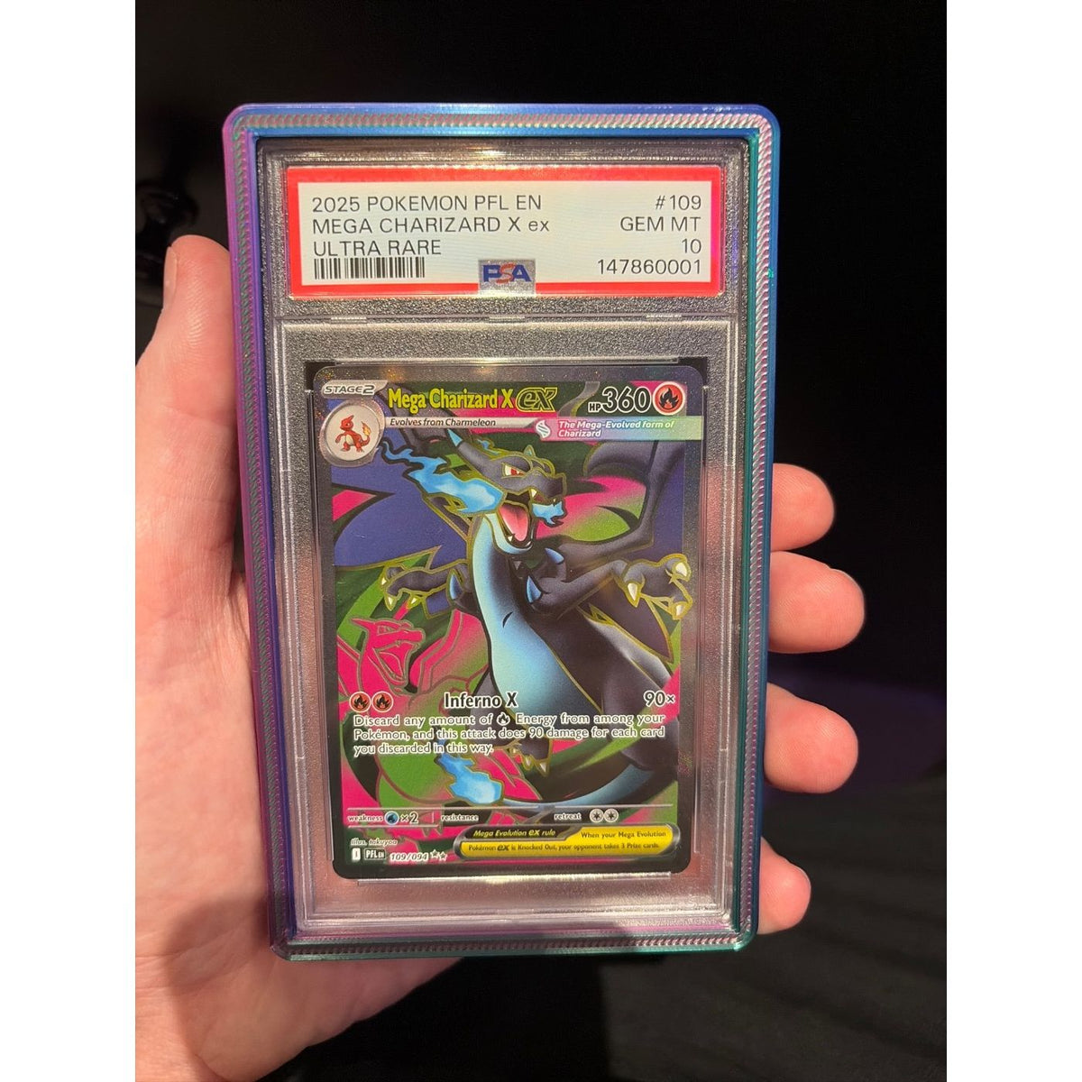 2025 POKEMON PFL EN MEGA CHARIZARD X ex ULTRA RARE #109 PSA 10