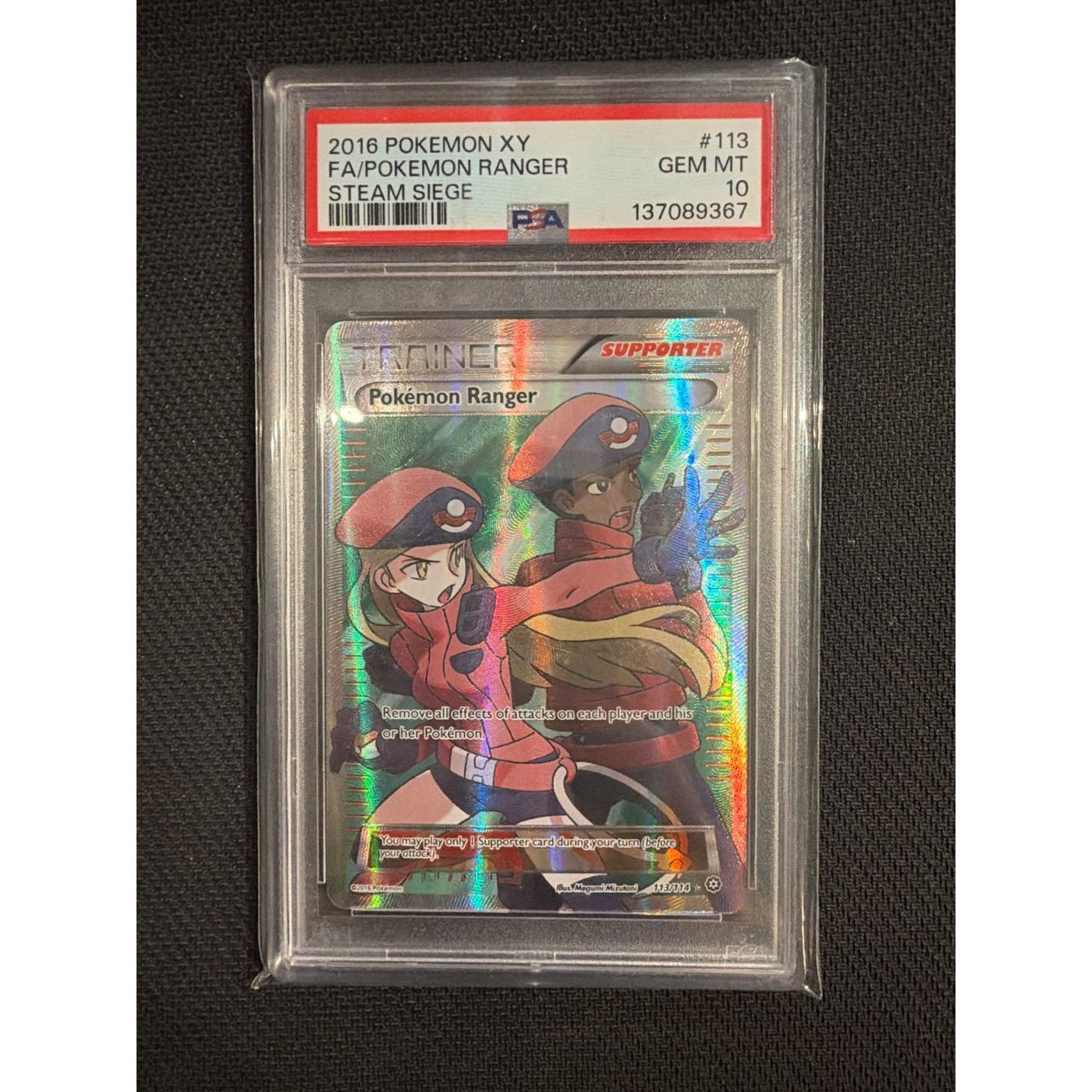 2016 Pokemon XY Steam Siege FA/Pokemon Ranger #113 PSA 10