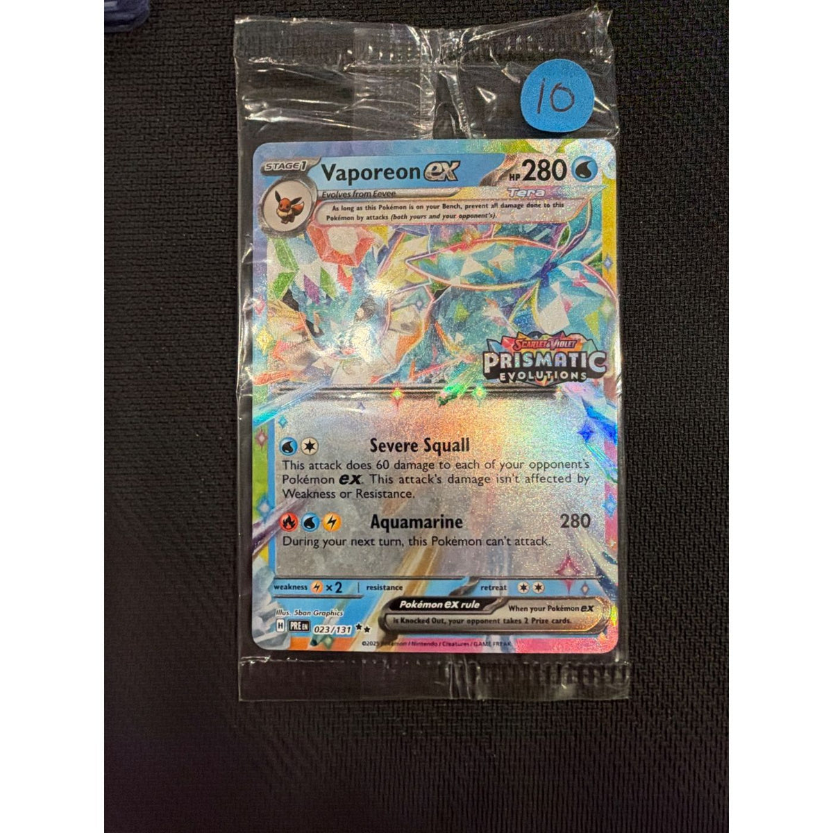 Vaporeon Prismatic Evo. Black Star Promo