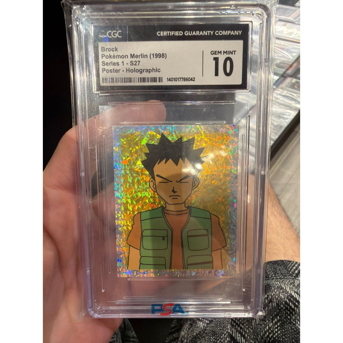 1998 Pokémon Merlin Series 1 Poster - Holographic Brock #S27 CGC 10
