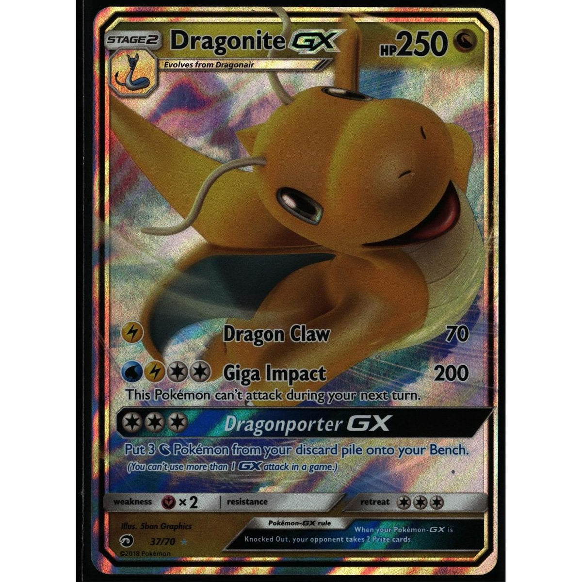 2018 Dragonite GX #37/70