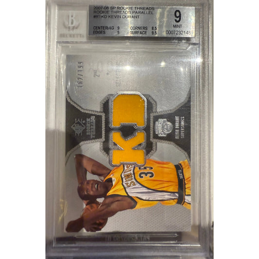 2007-08 SP ROOKIE THREADS ROOKIE THREADS PARALLEL #RTKD KEVIN DURANT BGS 9